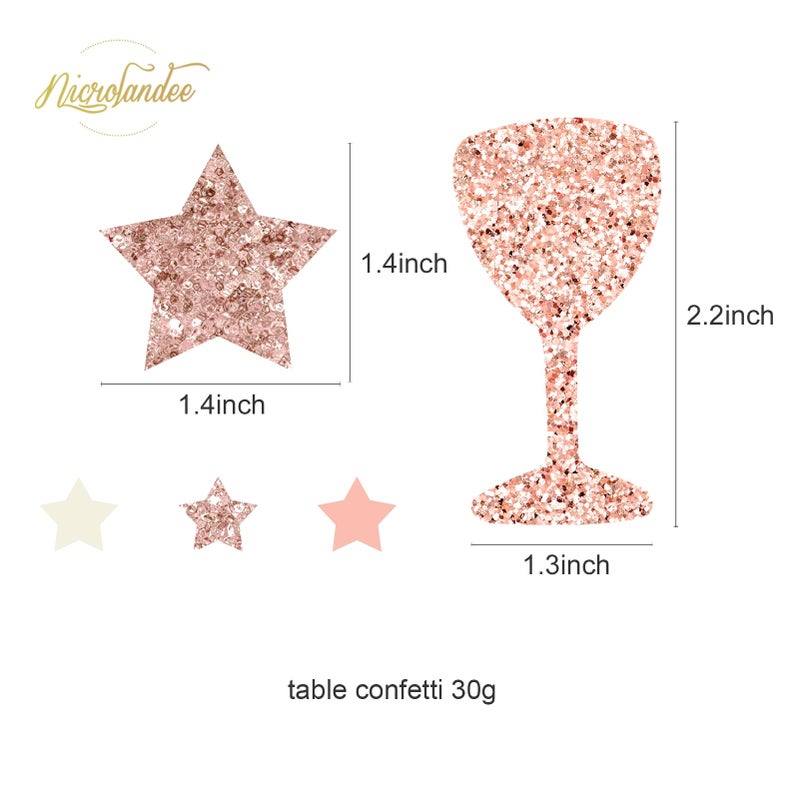 NICROLANDEE Rose Gold Party Decorations -12PCS Elegant Party Supplies Tissue Pom Poms Paper Lantern Glitter Confetti 30G for Valentines Wedding Bridal Shower Birthday Bachelorette Party Decorations - Image 4
